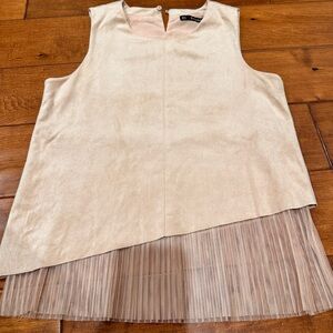 Zara Basics Tan Sleeveless Blouse